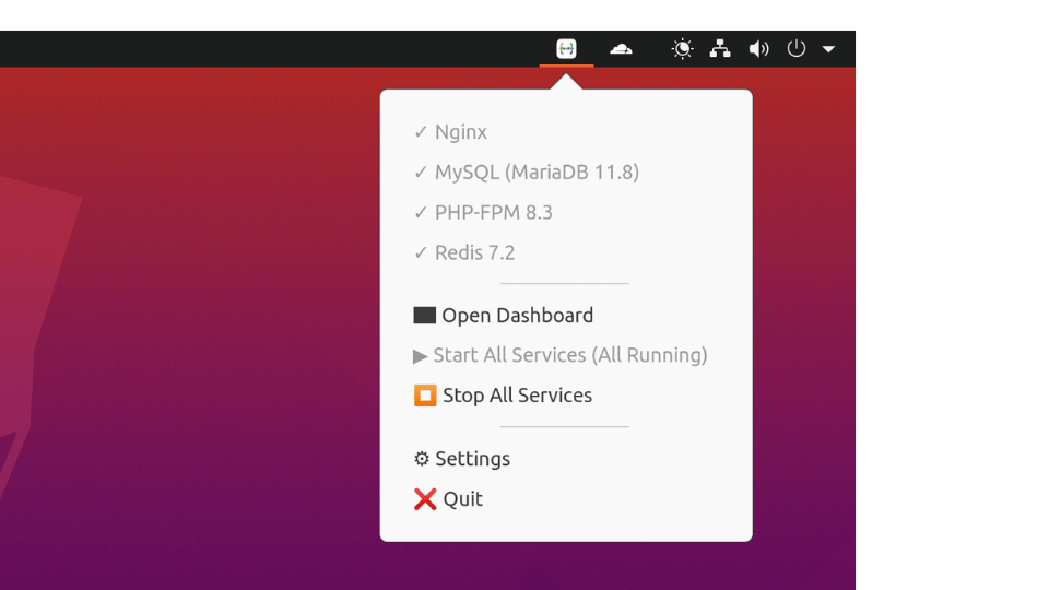 DevKit System Tray - Linux